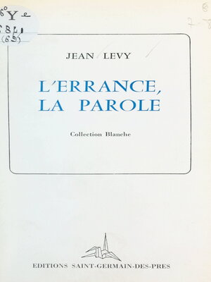 cover image of L'errance, la parole